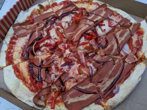 Bacon pizza at The Tube Bar in Luxembourg City