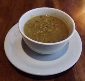 Coral lentil dal at Greens Restaurant in San Francisco