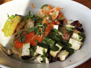 Pupusas made vegan 🌱  at Greens Restaurant in San Francisco