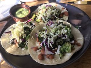 Veg tacos (not as good as the cactus tacos)  at Greens Restaurant in San Francisco