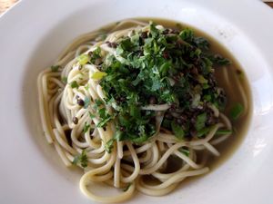 Garlic & Parsley Fettucini  at Greens Restaurant in San Francisco