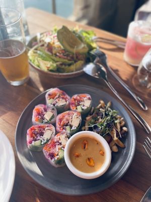 Spring rolls and saladd  at Greens Restaurant in San Francisco