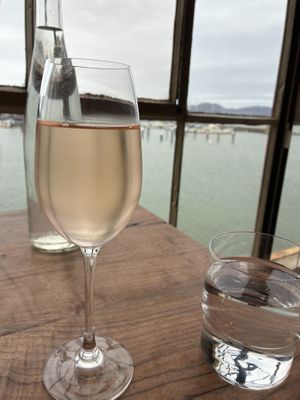 NA sparkling wine at Greens Restaurant in San Francisco