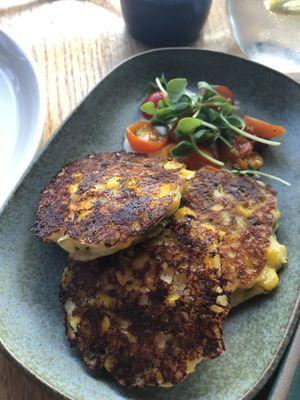 Corn fritters at Greens Restaurant in San Francisco