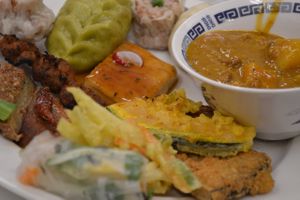 My plate on Saturday Buffet at Loving Hut in Tokyo