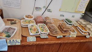 Food options at Loving Hut in Tokyo