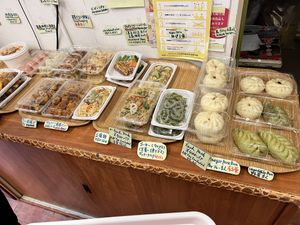 Quite a selection - ready to go if you want takeaway    at Loving Hut in Tokyo