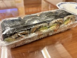 Sushi takeaways available    at Loving Hut in Tokyo