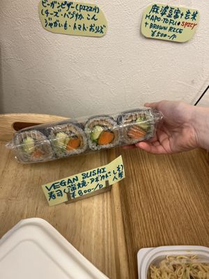 Sushi 😍  at Loving Hut in Tokyo