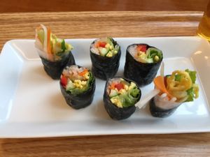 veggie roll (half size) at Loving Hut in Tokyo