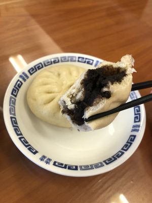 Red bean dim sum! at Loving Hut in Tokyo