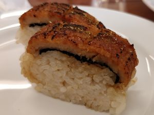 Vegan unagi at Loving Hut in Tokyo