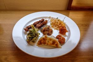 Gyoza, tempura, skewers and more at Loving Hut in Tokyo
