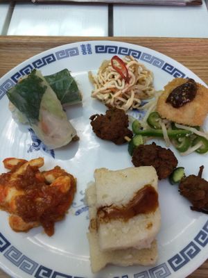 Lunch set  at Loving Hut in Tokyo