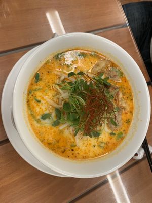 Spicy soy milk ramen  at Loving Hut in Tokyo