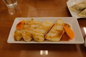 Radish Cake at Loving Hut in Tokyo