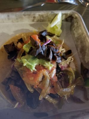 Hongo taco with no cheese at Social Cantina in Bloomington