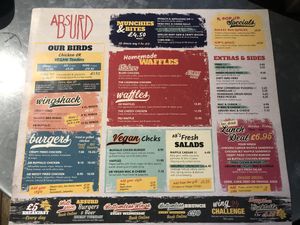 Menu 1 at Absurd Bird in Exeter
