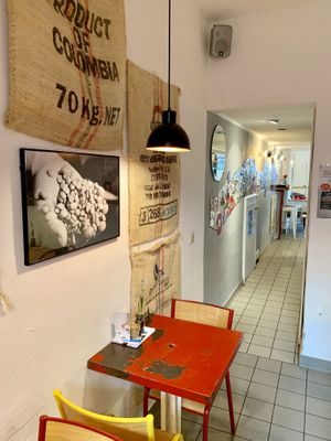 Nice Fairtrade Oragnic Coffeeshop at El Rojito Café Ottensen in Hamburg