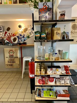 Nice Fairtrade Oragnic Coffeeshop at El Rojito Café Ottensen in Hamburg