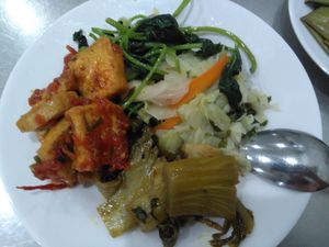 Stir fried veggies and tofu at Tiem Chat Thanh Thao in Pleiku