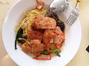 Mushrooms noodles at Tanaka Vegetarian 巧田中素食 - Bukit Gombak in West Singapore