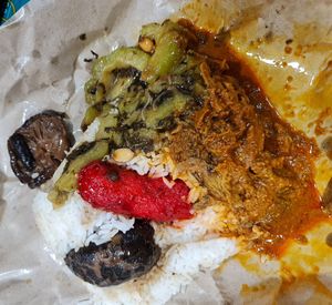 Curry mutton mushroom sausage Bittergourd $6 ~ 15/5/22 at Tanaka Vegetarian 巧田中素食 - Bukit Gombak in West Singapore