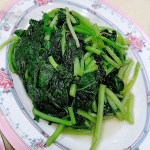Zi char -potato leaf at Tanaka Vegetarian 巧田中素食 - Bukit Gombak in West Singapore