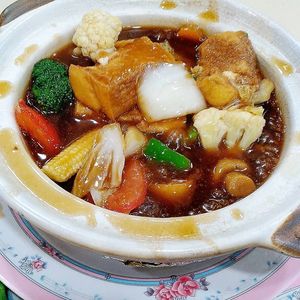 Zi char -claypot tofu at Tanaka Vegetarian 巧田中素食 - Bukit Gombak in West Singapore