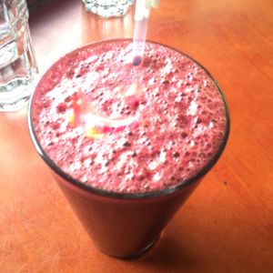 beet, carrot, parsley juice. yum  at Herbivore - Mission District in San Francisco