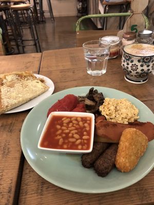 Ultimate breakfast & almond milk cappuccino 🌱 at Ultimate Vegan Cafe in Lichfield