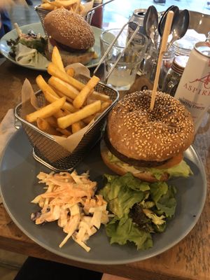 Mushroom Burger, Chips, Coleslaw🙌🏼🙌🏼 at Ultimate Vegan Cafe in Lichfield