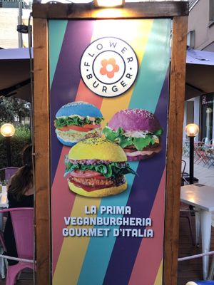 The bans are colored naturally  at Flower Burger in Rimini