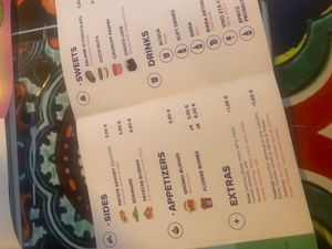 Menu at Flower Burger in Rimini