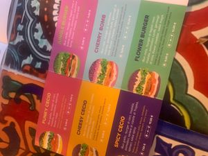 Burger options at Flower Burger in Rimini