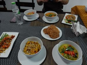 Food spread at We Love Green in Chiang Mai