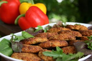Vegan carrot patties from Ambrosia catering, Copenhagen at Ambrosia in Copenhagen