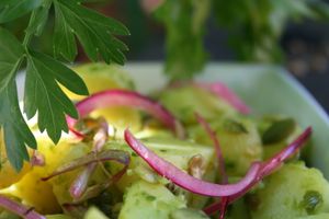 Vegan potato salad from Ambrosia catering, Copenhagen at Ambrosia in Copenhagen