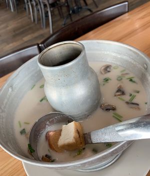 tom kha tofu soup at Coco Thai Cuisine in Orlando