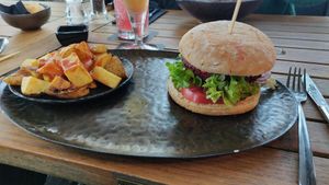 Vegan burger at Volt in Geel