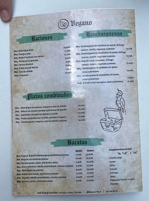 Menu beganoa  at Bizargorri Taberna in San Sebastian
