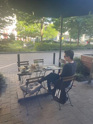 Cool sitting outside   at Plantmilkyway in Budapest