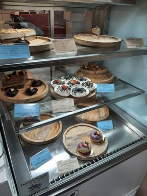 Cake selection at Plantmilkyway in Budapest