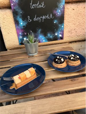Carrot cake and peanut butter cookies  at Plantmilkyway in Budapest