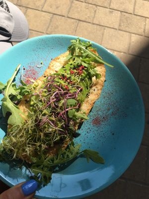 Avocado toast  at Plantmilkyway in Budapest