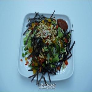 Jolly rice - organic brown rice, with chopped capsicum, shredded lettuce, pine nuts, seaweed. at Loving Hut - Suntec City Mall in Central Singapore