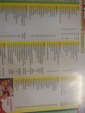 Yellow menu at Leopold Cafe in Mumbai