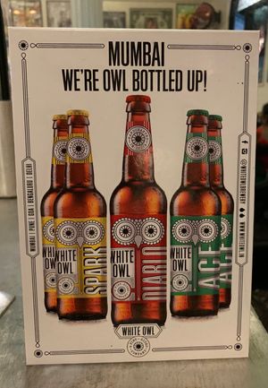 White Owl beer!! at Leopold Cafe in Mumbai