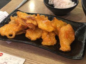 Mushroom Quobalow(?)(Fried mushroom with sweet sauce) at Sonogong Maratang 손오공 마라탕 - Hongdae in Seoul