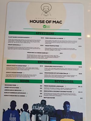 Vegan menu part 2 at World Famous House of Mac in Miami